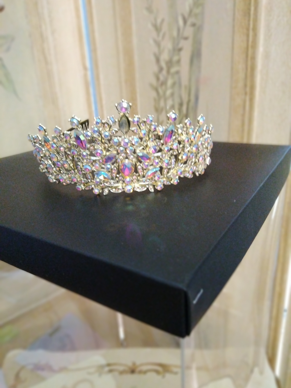 Crystal Aurora Bridal Tiara - Iridescent Gold